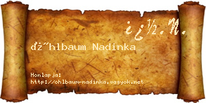 Öhlbaum Nadinka névjegykártya